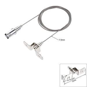 Συρματόσχοινο ανάρτησης πινακίδας τύπου C Ιδανικό για ανάρτηση plexiglass, frame, πίνακα κ.α. κρεμαστό από το ταβάνι Μήκος συρματόσχοινου 1,5 μέτρο