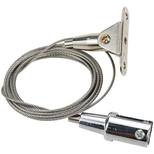 ΚΙΤ τύπου Β ανάρτησης σε οροφή με συρματόσχοινο Ιδανικό για ανάρτηση plexiglass, frame, πίνακα κ.α. κρεμαστό από το ταβάνι Μήκος συρματόσχοινου 1,5 μέτρο