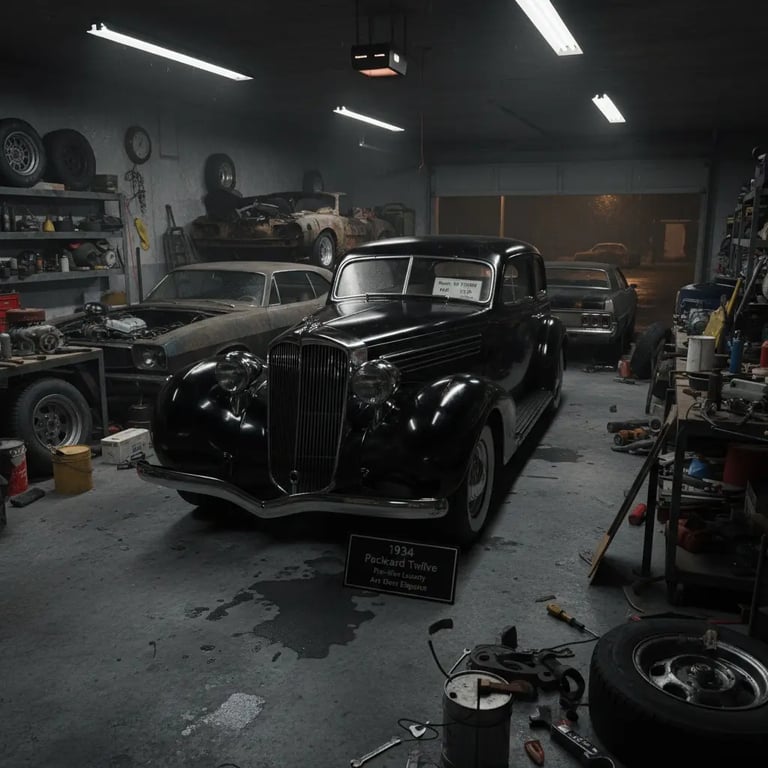 1934 Packard Twelve luxury sedan classic black