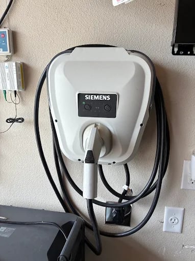 Completed electric vehicle charging installation