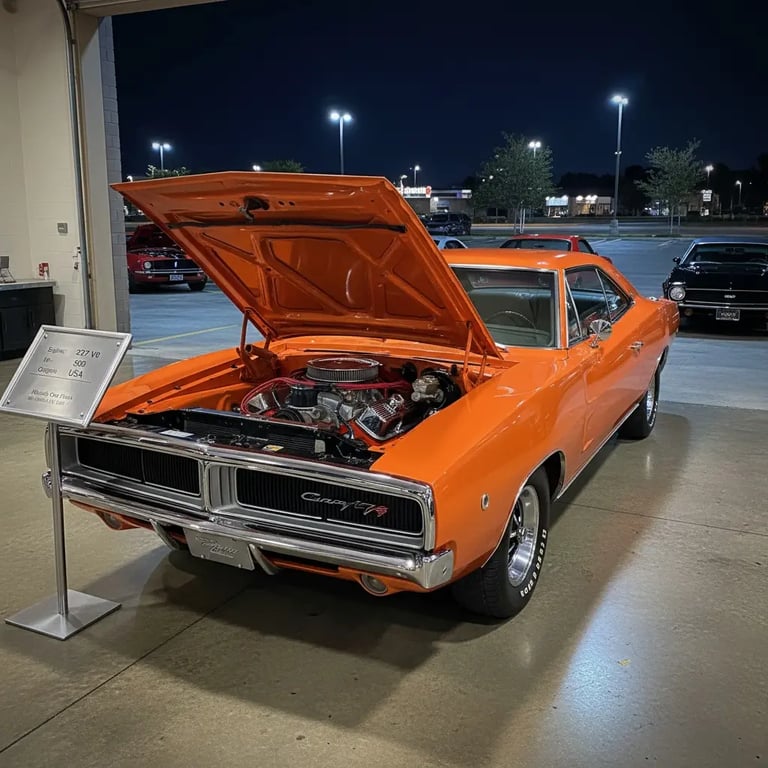 1969 Dodge Charger muscle car orange hemi