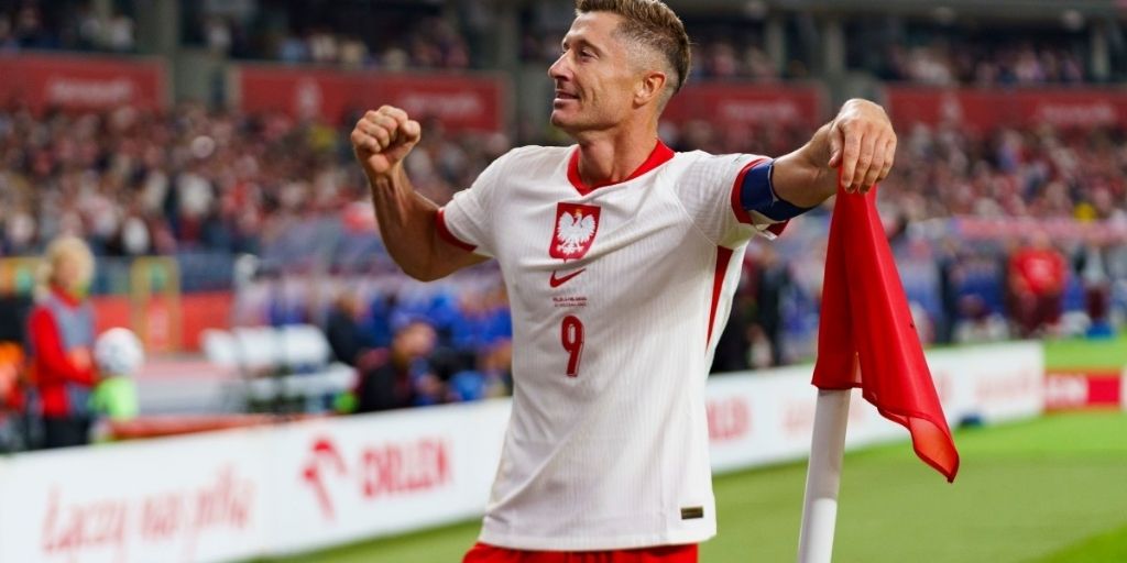 Robert Lewandowski with Poland