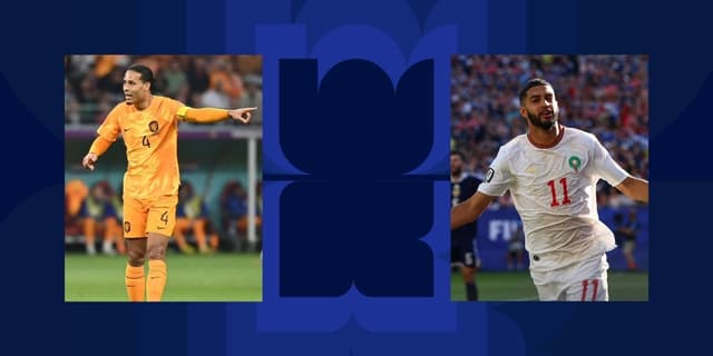 Virgil Van Dijk for the Netherlands and  Ismael Saibari on a World Cup Graphic