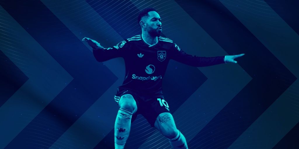 Cunha celebrating a goal for Manchester United