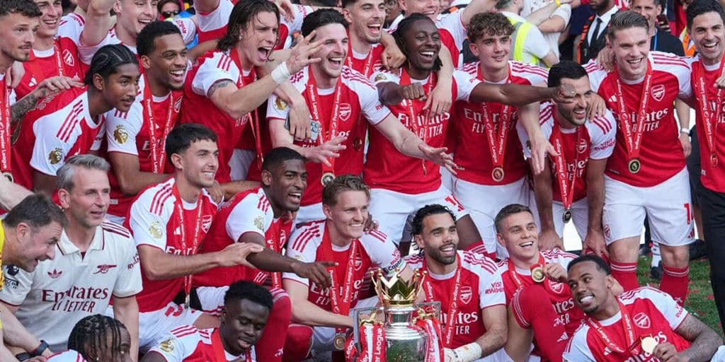 The 2025-2026 Arsenal English Premier League - winning title team