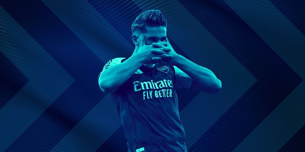 Victor Gyokers doing his "mask" celebration for Arsenal