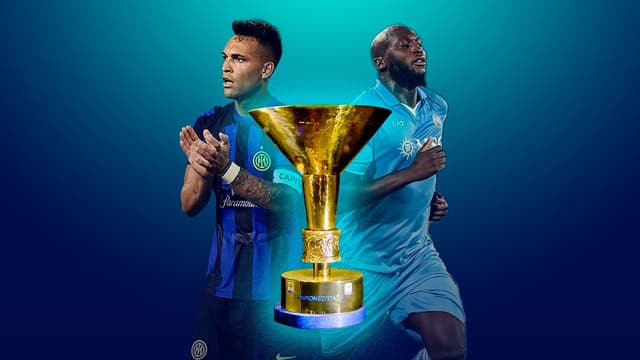Lautaro Martinez & Romelu Lulaku with the Serie A trophy