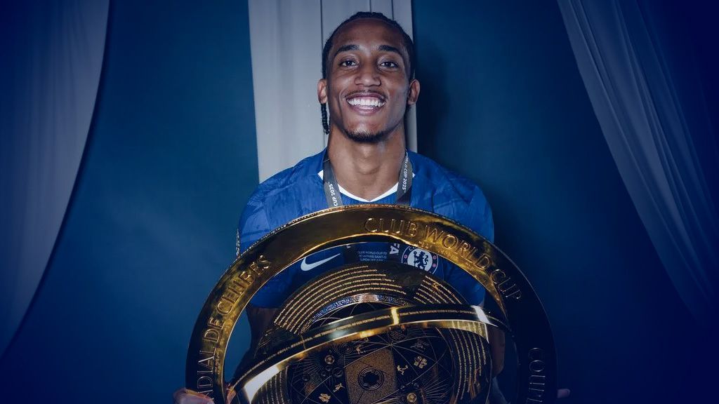 Joao Pedro Lifting Club World Cup Trophy With Chelsea