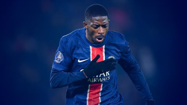 Ousmane Dembele celebrating in a PSG jersey