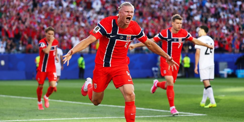 Haaland wheels away to celebrate World Cup goal
