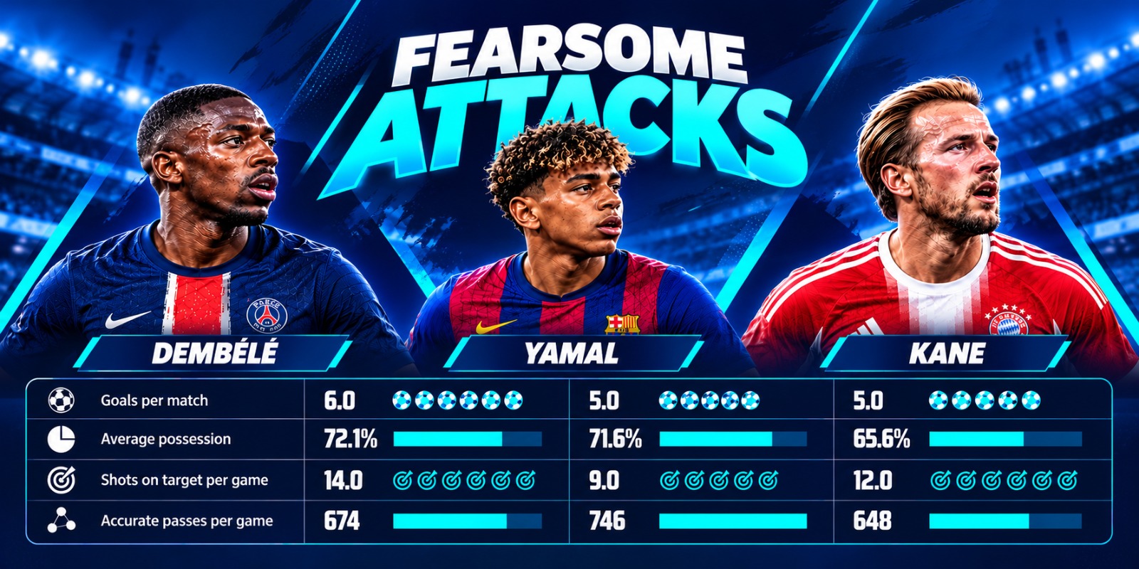 UCL Fearsome Attacks  - Barcelona, Bayern Munich and PSG