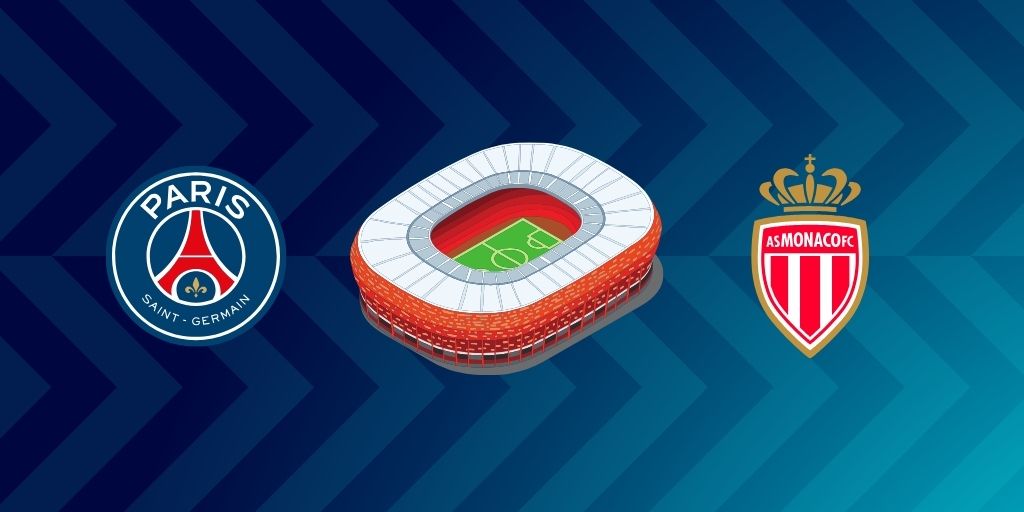 PSG vs Monaco Logos in UCL Playoffs