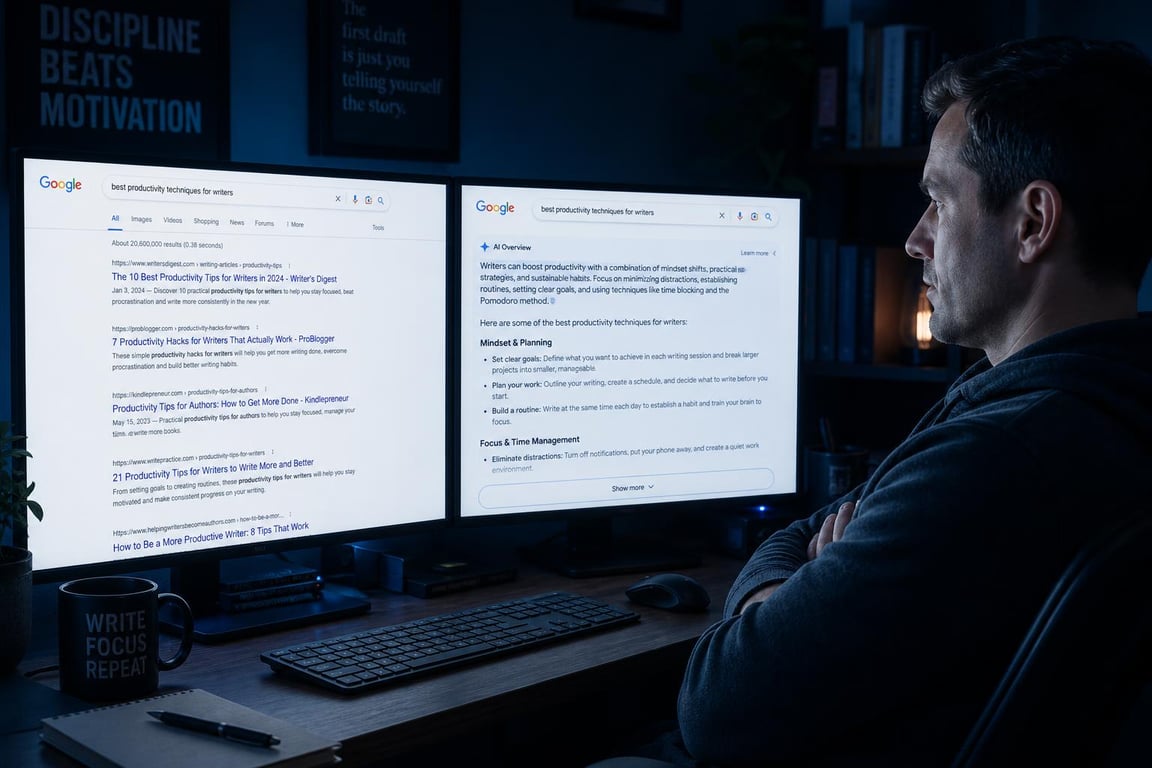 Writer dual screen google research: seo evolving 2026 what copywriters need to know