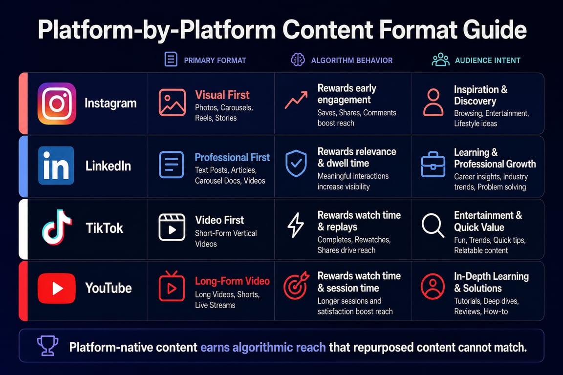 Infographic: Platform content format guide — seo brief template field by field guide