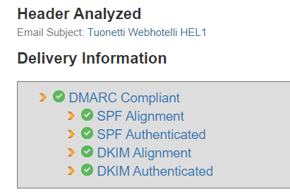 webhotelli sähköpostin lähettämisen testi