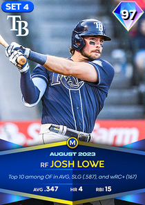 Josh Lowe, 97 Monthly Awards - MLB the Show 23