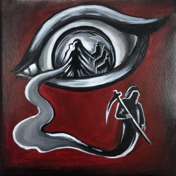 Ölüm gözü Orijinal Küçük Akrilik Tablo