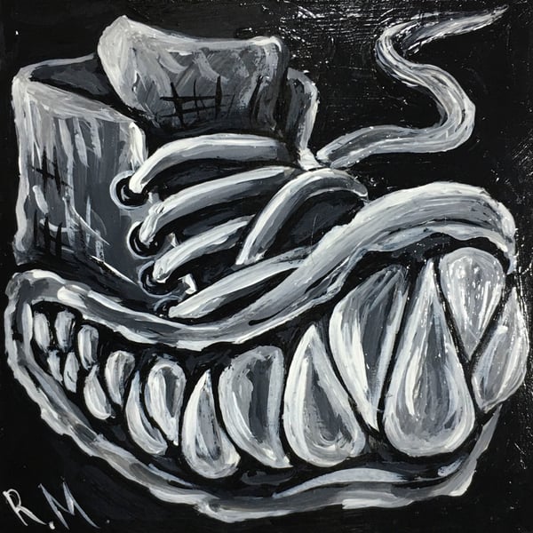 Dişli Yaratık Ayakkabı Orijinal Küçük Akrilik Tablo