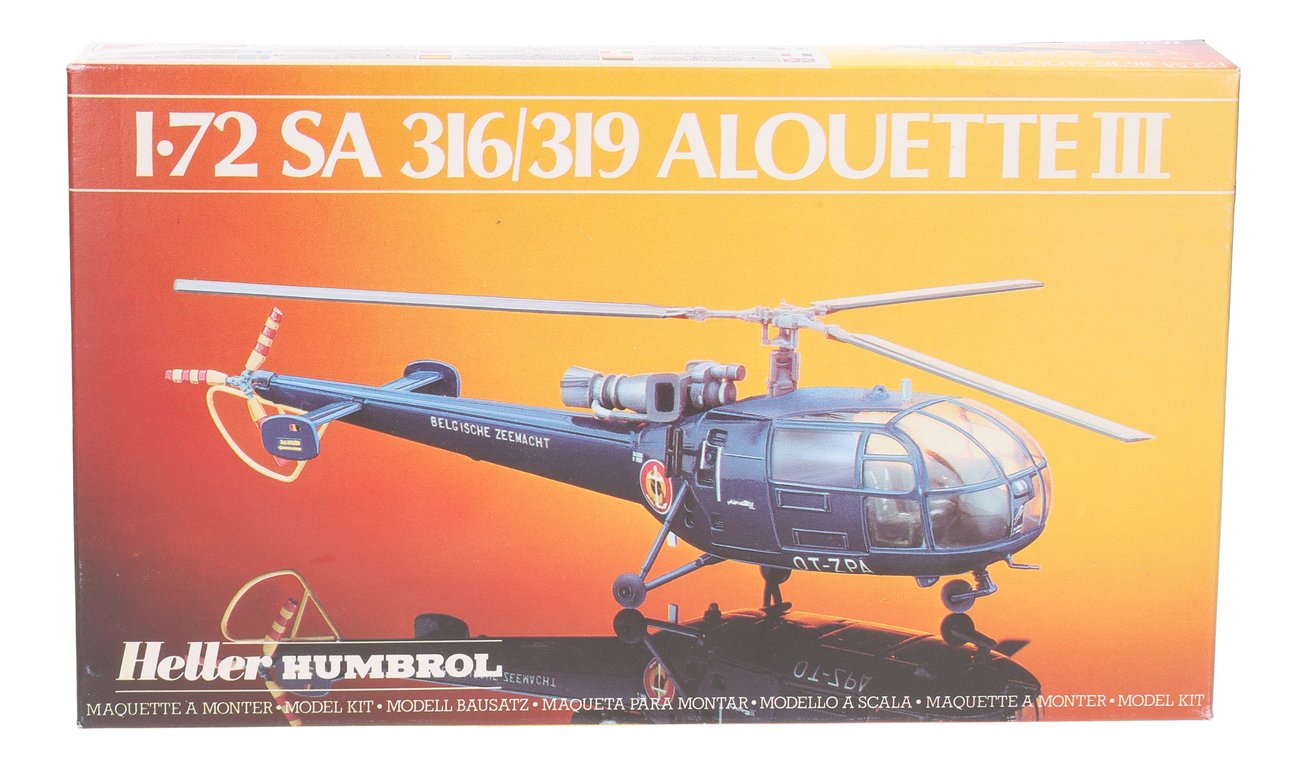 80225 Heller 1 72 Scale SA.316 319 Alouette III Kit Pre Owned