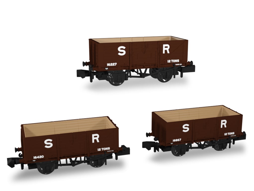 SECR Wagons Pack 3 – BR Livery 7 Planks (Dia.1355) SECR Wagons Pack 3 – BR Livery 7 Planks (Dia.1355)