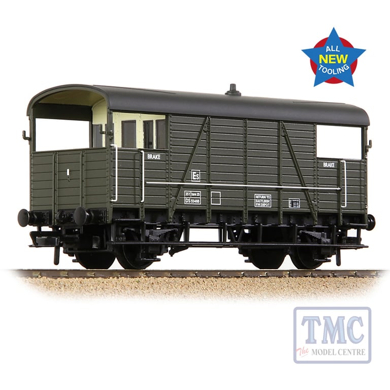SE&CR 25T 'Dance Hall' Brake Van BR Departmental Olive Green SE&CR 25T 'Dance Hall' Brake Van BR Departmental Olive Green