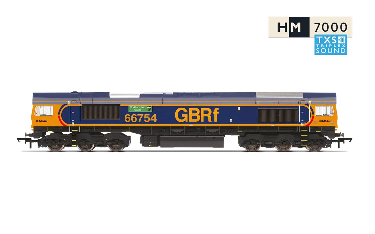 GBRf, Class 66, Co-Co, 754 'Northampton Saints' - Era 11 (Sound Fitted) GBRf, Class 66, Co-Co, 754 'Northampton Saints' - Era 11 (Sound Fitted)