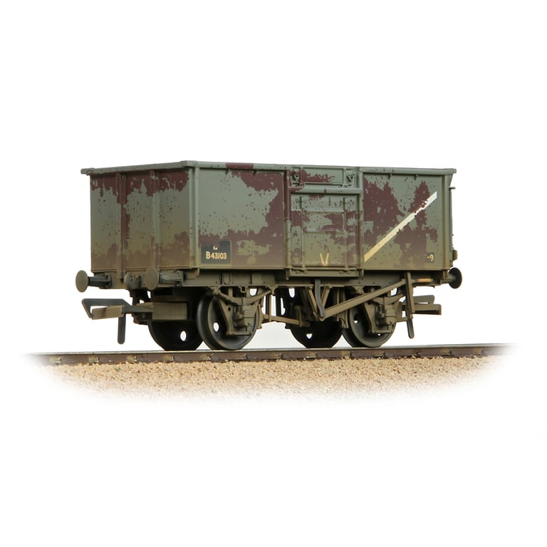 BR 16T Steel Mineral Wagon Pressed End Door BR Grey (Early) - Weathered BR 16T Steel Mineral Wagon Pressed End Door BR Grey (Early) - Weathered