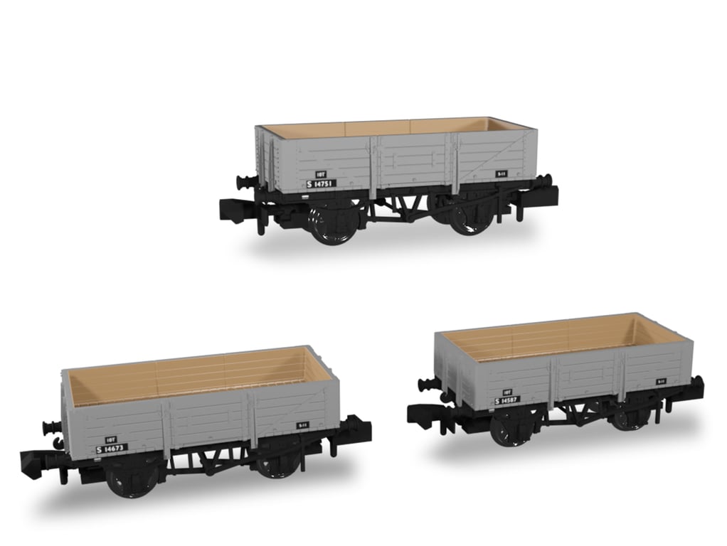 SECR Wagons Pack 2 – BR Livery 5 Planks (Dia.1349) SECR Wagons Pack 2 – BR Livery 5 Planks (Dia.1349)
