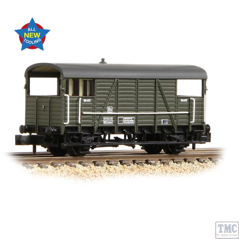 SE&CR 25T 'Dance Hall' Brake Van BR Departmental Olive Green SE&CR 25T 'Dance Hall' Brake Van BR Departmental Olive Green