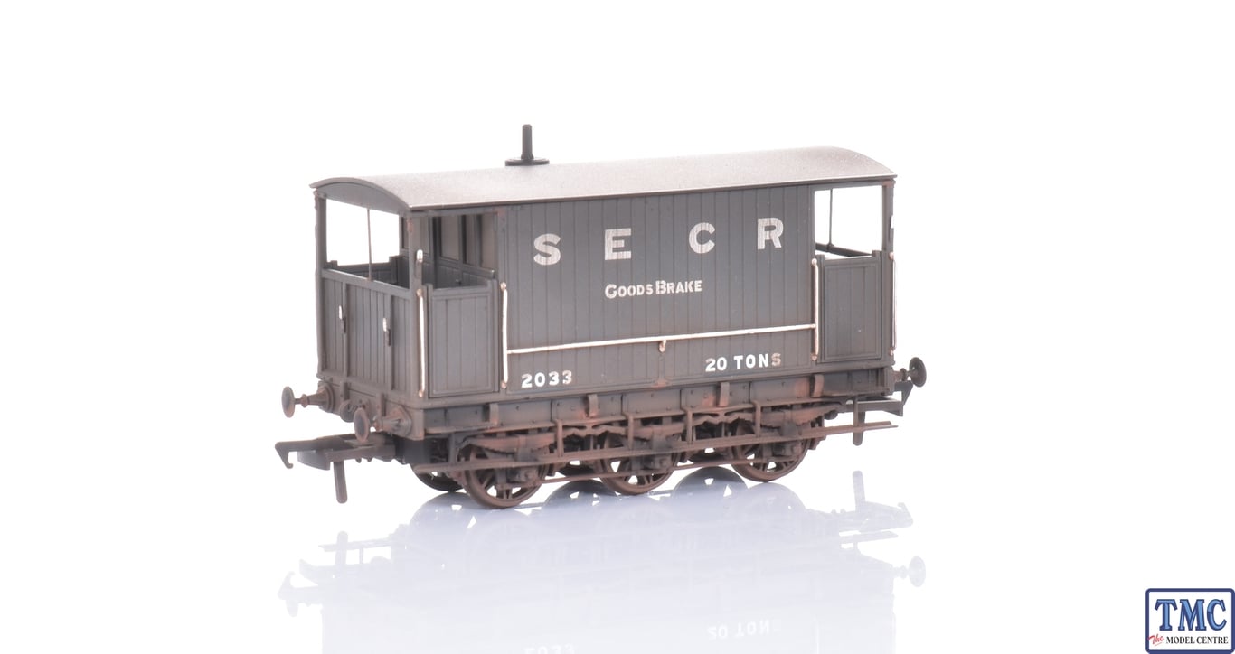 SECR 6 Wheel Brake Van - No.2033 - SECR Grey SECR 6 Wheel Brake Van - No.2033 - SECR Grey