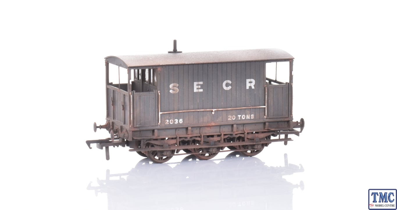 SECR 6 Wheel Brake Van - No.2033 - SECR Grey SECR 6 Wheel Brake Van - No.2033 - SECR Grey