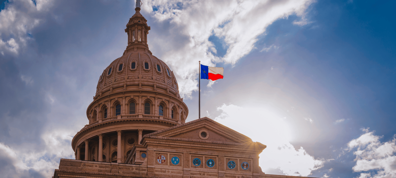 Texas Capital with Texas Flag