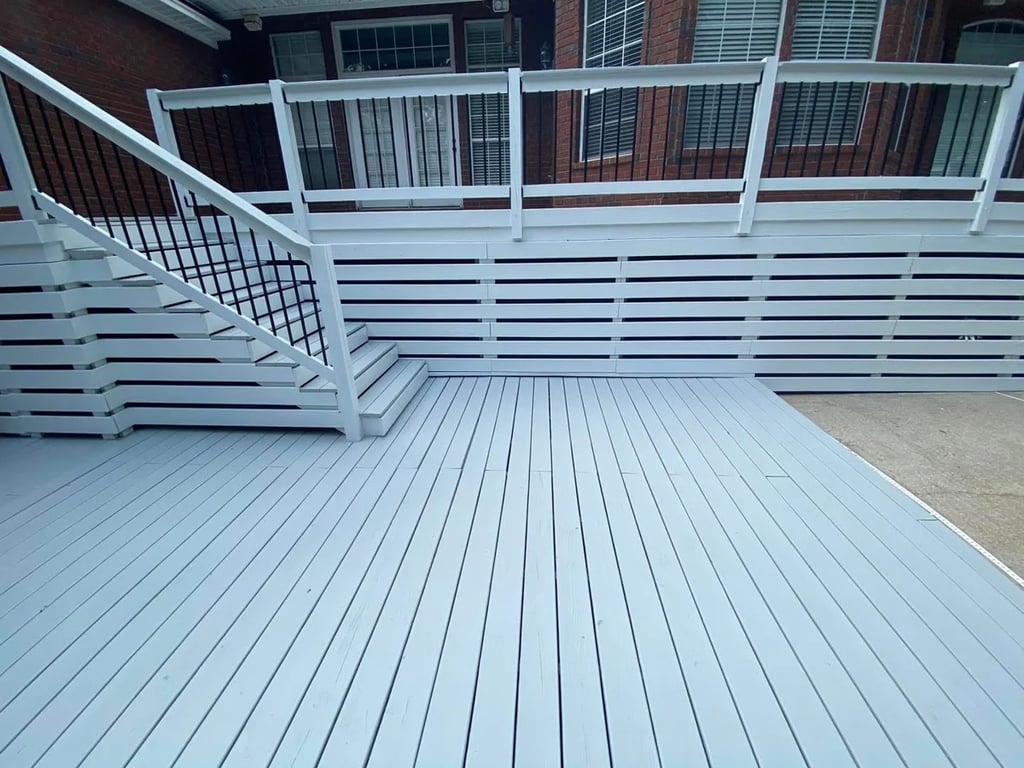 Painted wooden deck
