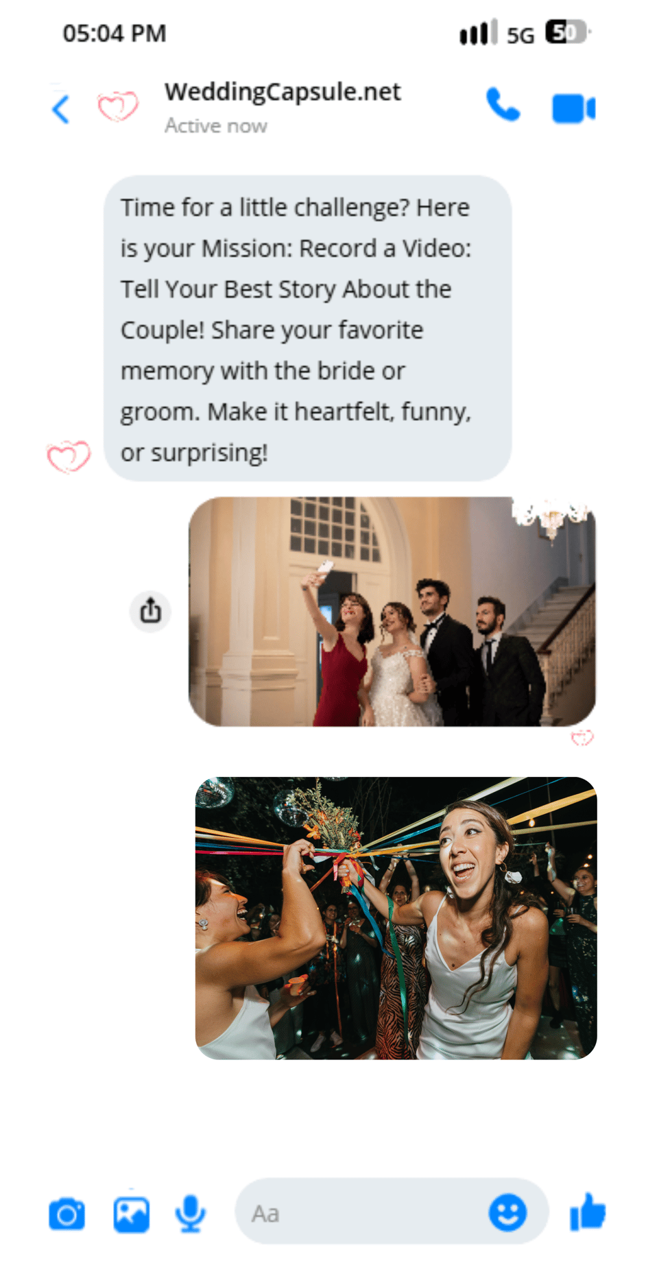 Wedding guests celebrate with selfies and fun; use wedding QR code to collect memorable photos and sign guest book.