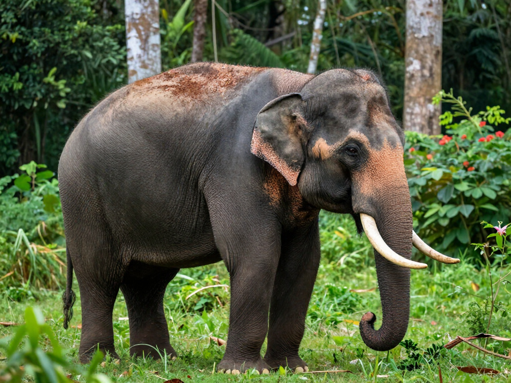 Elefanti in una foresta tropicale