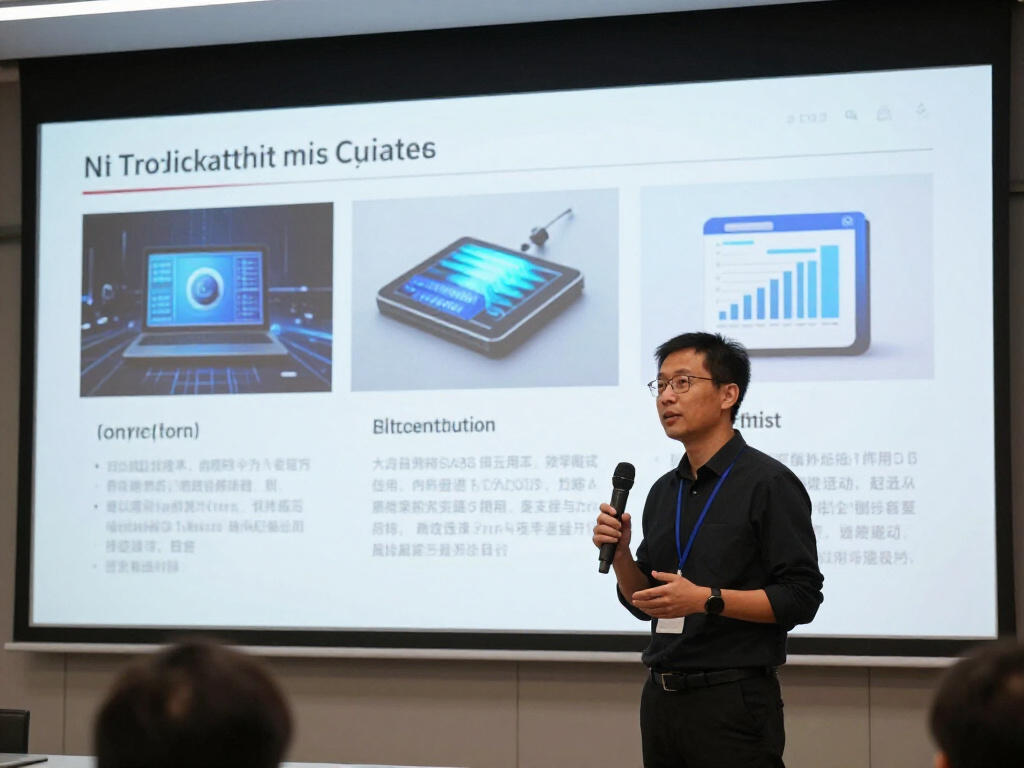 A person giving a presentation on a tech topic