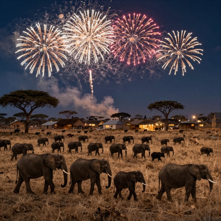 Fuochi d'Artificio come Arma Innovativa per Proteggere Elefanti in Tanzania