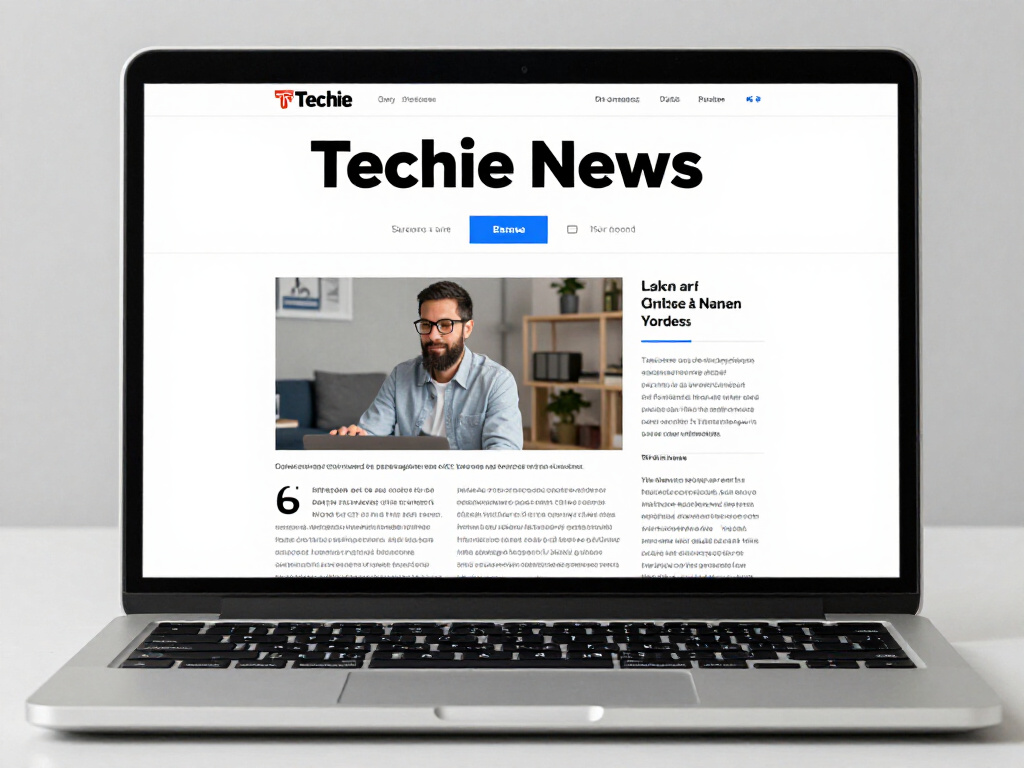 A laptop with a tech news article open