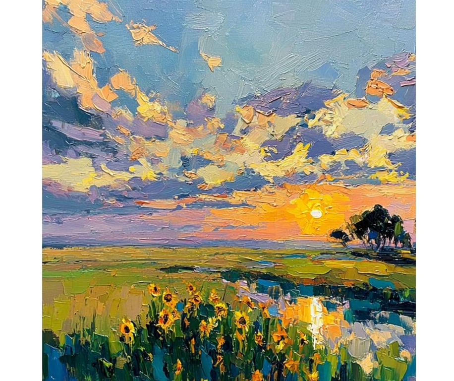Prairie bij zonsondergang