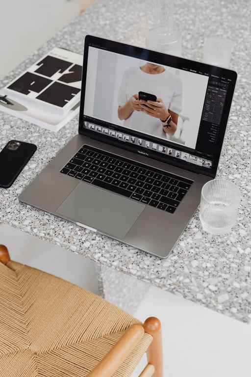 Close view of a laptop on a desk
