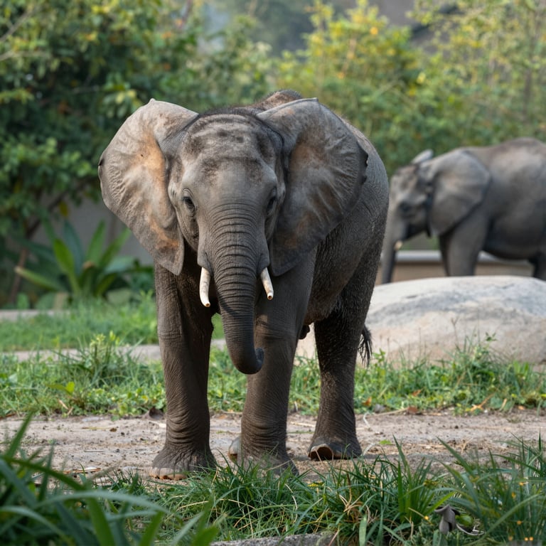 Linh Mai Si Presenta al Pubblico: Nuova Stella Elefante al Giardino Zoologico
