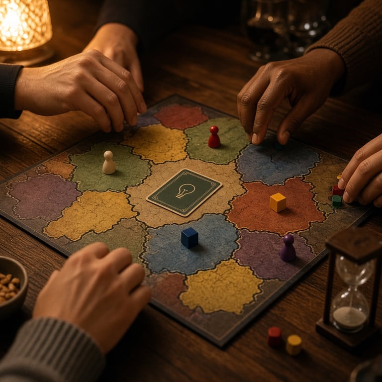 Spelers strijden tijdens een snel quizduel rond het The Floor bordspel