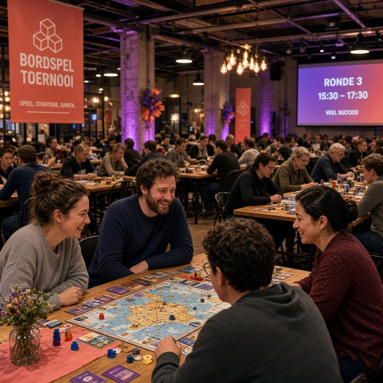 Deelnemers tijdens een bordspeltafeltoernooi