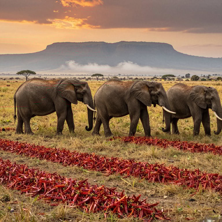 Tanzania Difende Gli Elefanti con Barriere di Peperoncino Infuocato