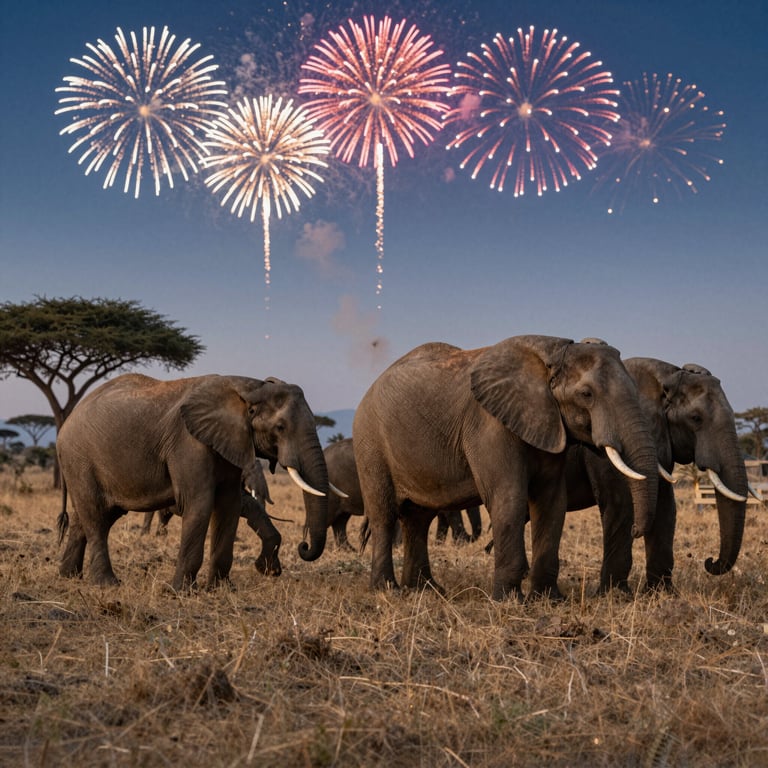 Fuochi d'Artificio come Arma Innovativa per Proteggere gli Elefanti in Tanzania