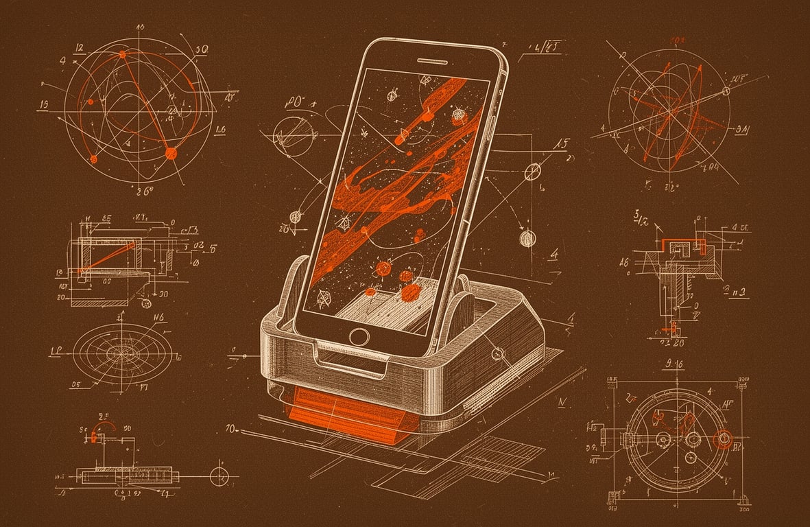 Organized smartphone testing lab with device rack