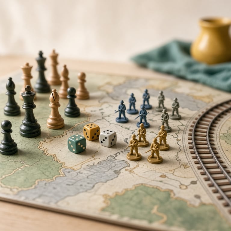 Bordspelonderdelen voor strategie, tactiek en routeplanning