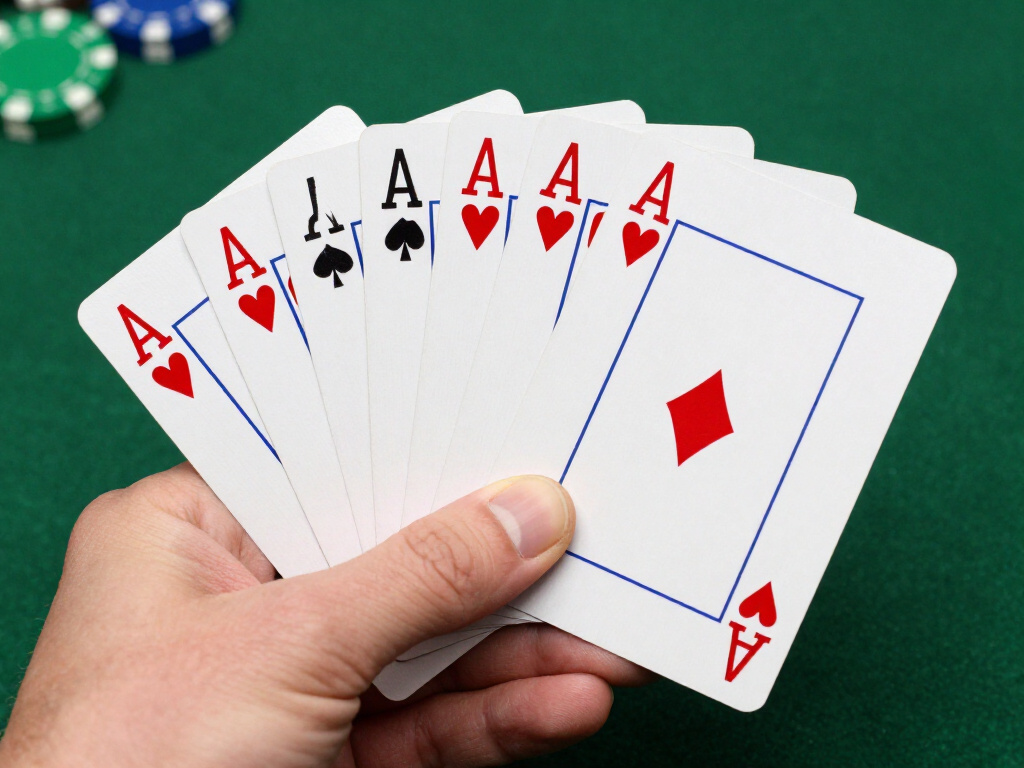 Poker kaarten met een hand van vijf kaarten