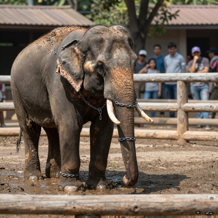 Rapporto choc: Due elefanti su tre in turismo vivono in condizioni disumane