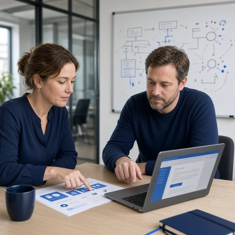 Recruiter en marketingmanager bepalen samen de doelgroep voor een digitale marketing vacature